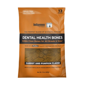 Indigenous Carrot & Pumpkin Grain-Free Dental Dog Treats, Original 13ct Online now