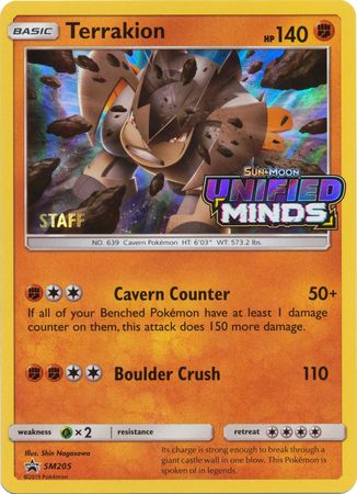 Terrakion (SM205) (Staff Prerelease Promo) [Sun & Moon: Black Star Promos] Fashion