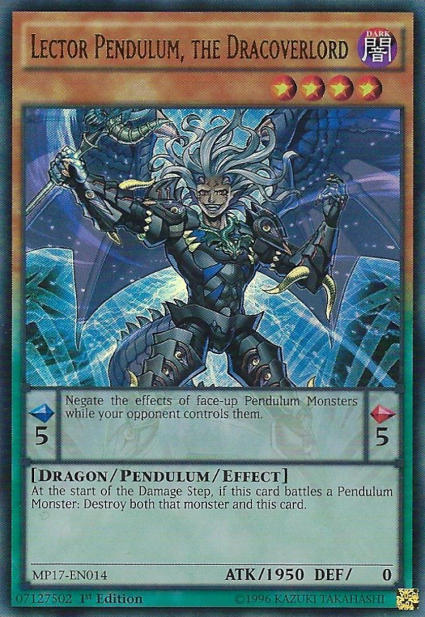 Lector Pendulum, the Dracoverlord [MP17-EN014] Ultra Rare Sale