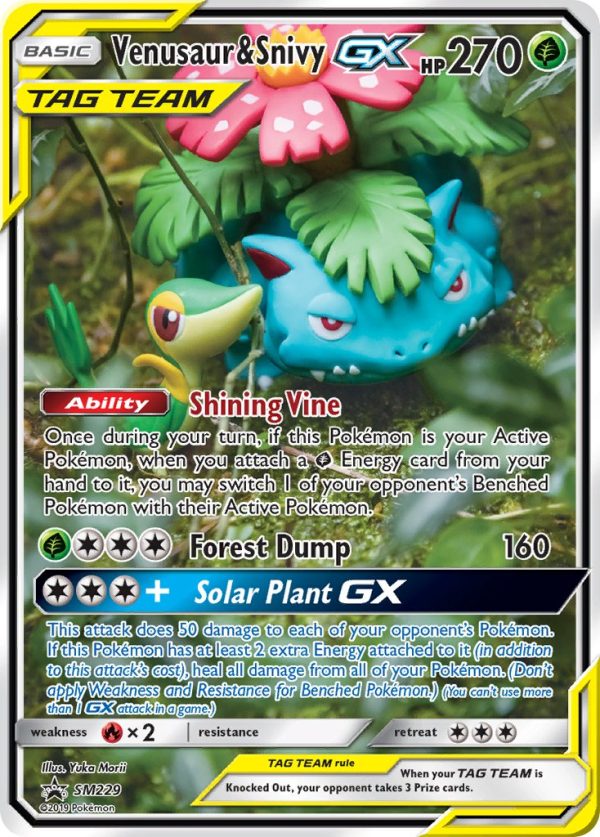 Venusaur & Snivy GX (SM229) [Sun & Moon: Black Star Promos] For Sale